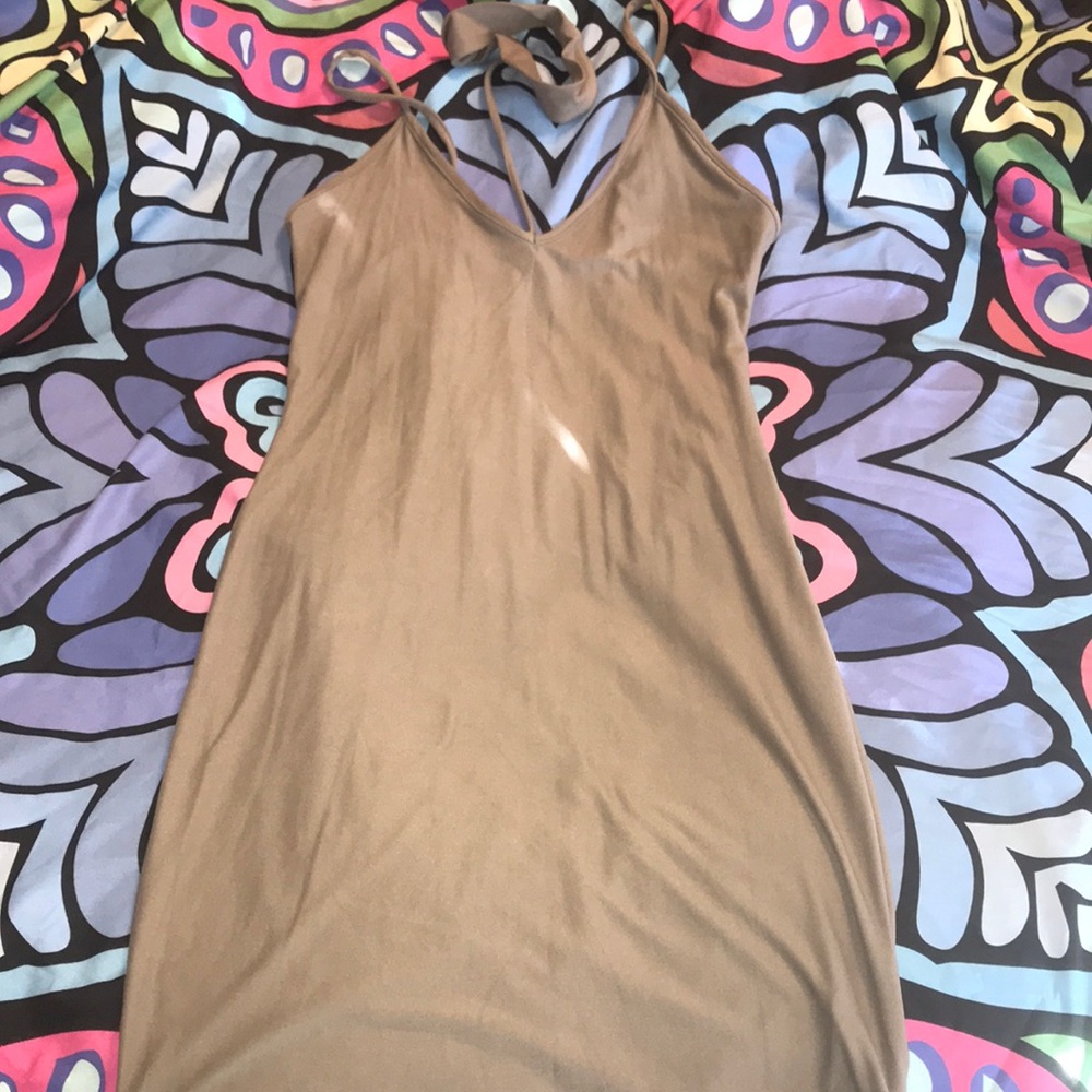 Mocha Tan Choker Bodycon - Picture 4 of 4